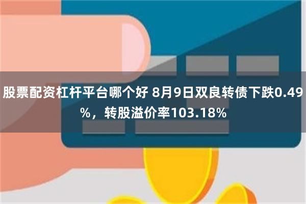 股票配资杠杆平台哪个好 8月9日双良转债下跌0.49%，转股溢价率103.18%