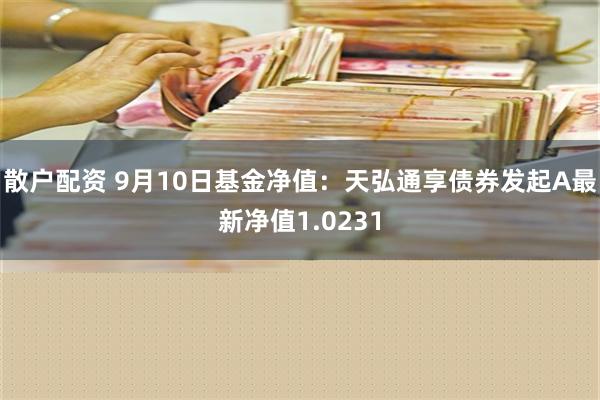 散户配资 9月10日基金净值：天弘通享债券发起A最新净值1.0231