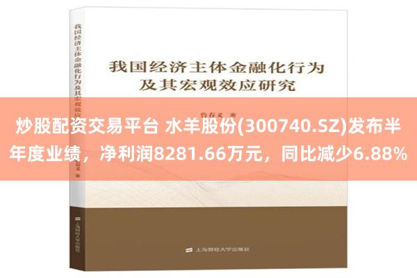 炒股配资交易平台 水羊股份(300740.SZ)发布半年度业绩，净利润8281.66万元，同比减少6.88%