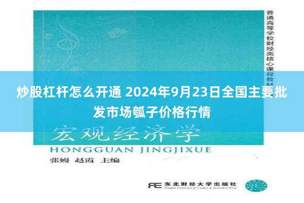 炒股杠杆怎么开通 2024年9月23日全国主要批发市场瓠子价格行情