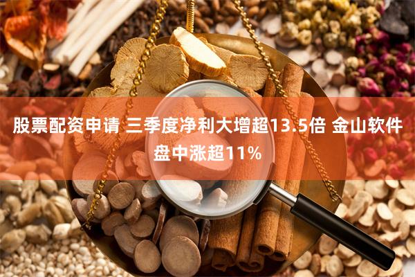 股票配资申请 三季度净利大增超13.5倍 金山软件盘中涨超11%