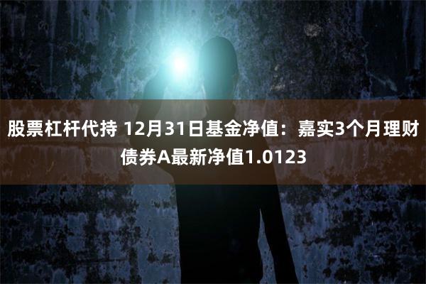 股票杠杆代持 12月31日基金净值：嘉实3个月理财债券A最新净值1.0123