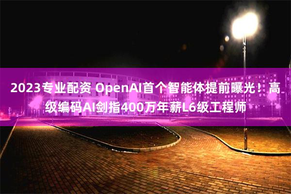 2023专业配资 OpenAI首个智能体提前曝光！高级编码AI剑指400万年薪L6级工程师